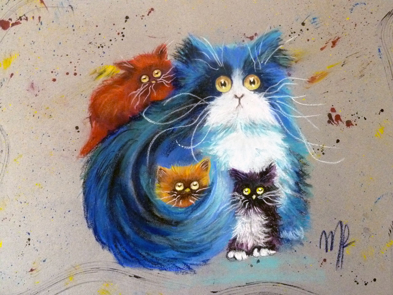 pastel d'un chat'