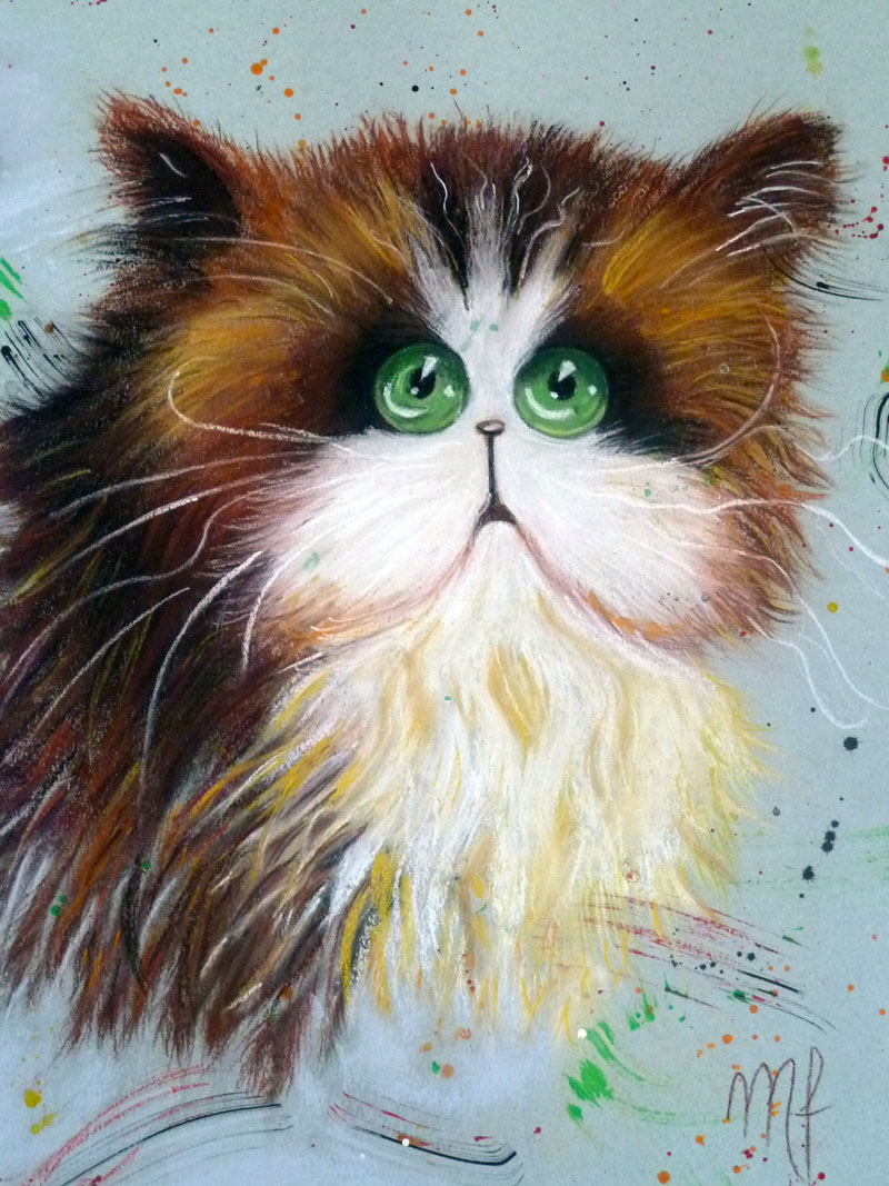 pastel d'un chat'
