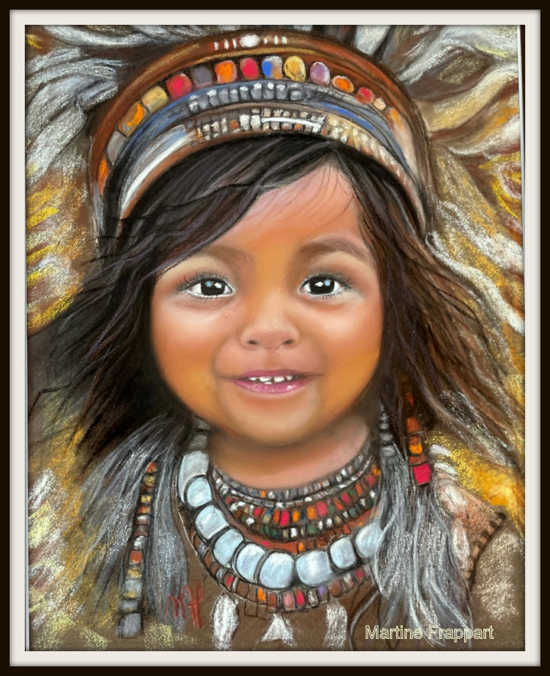 pastel portrait d'une petite fille