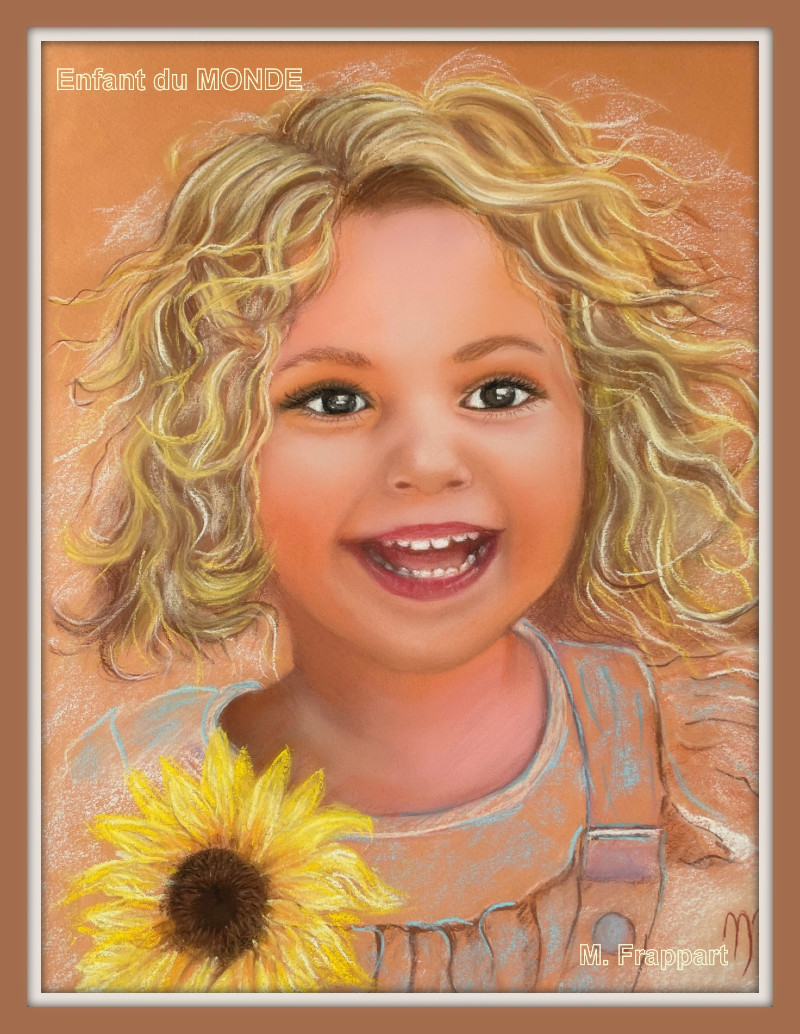 pastel portrait d'une petite fille