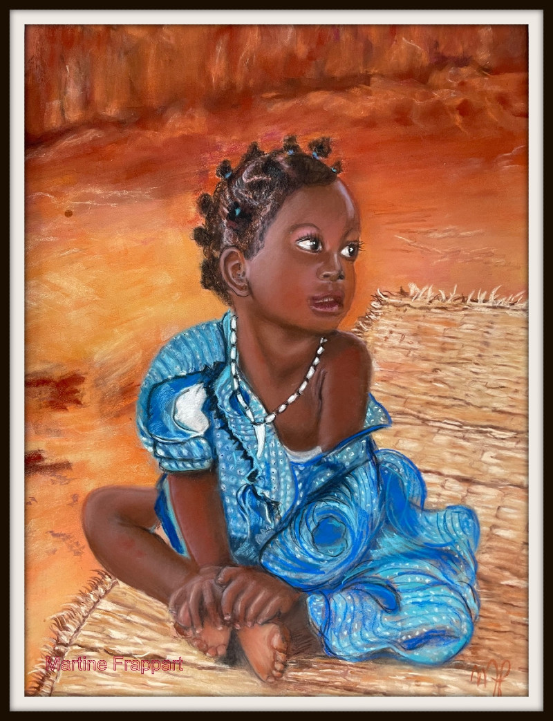 pastel portrait d'une petite fille