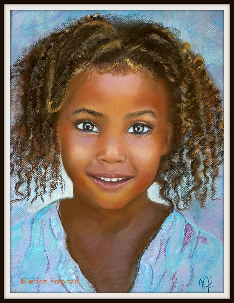 pastel portrait d'une petite fille