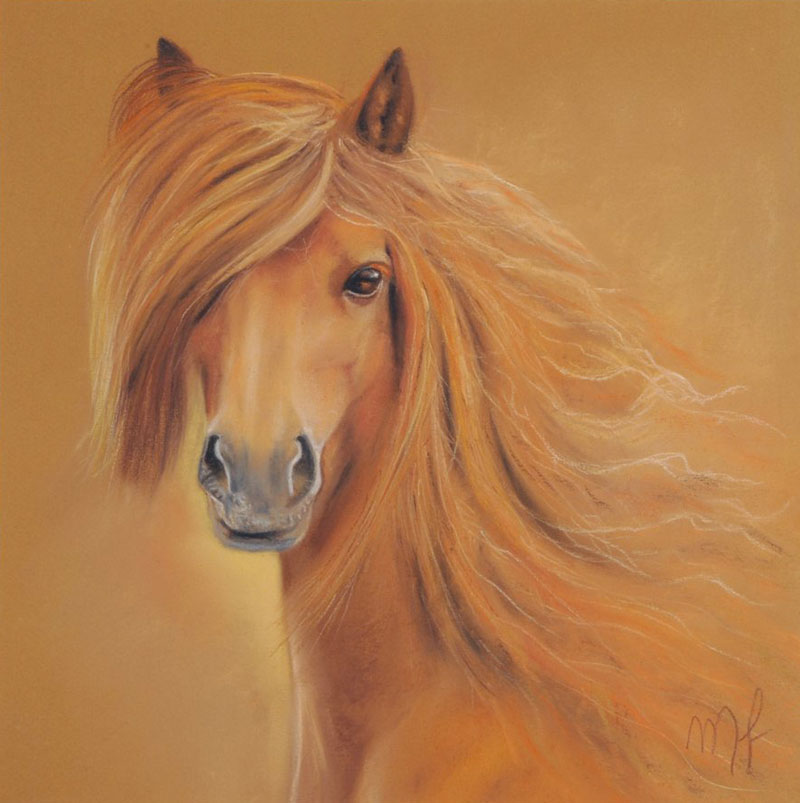 pastel d'un cheval
