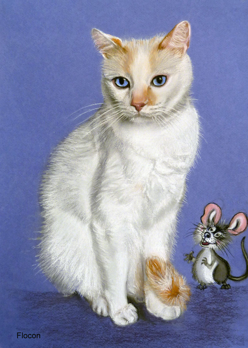 pastel d'un chat'