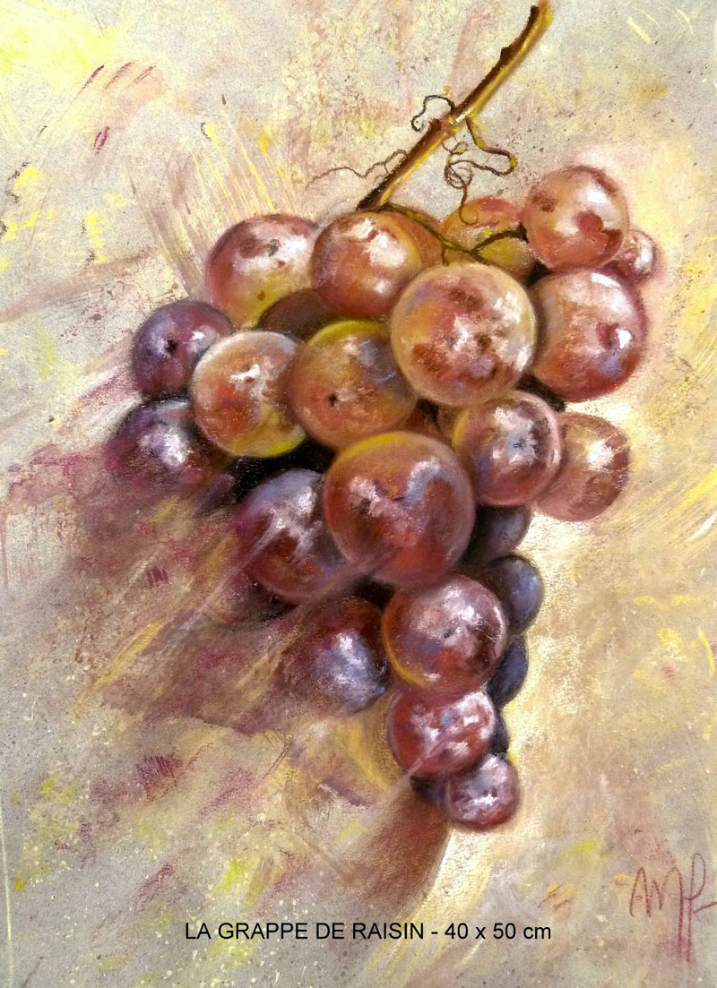 pastel d'une grappe de raisin