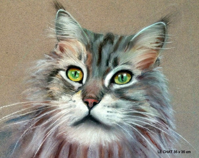 pastel d'un chat