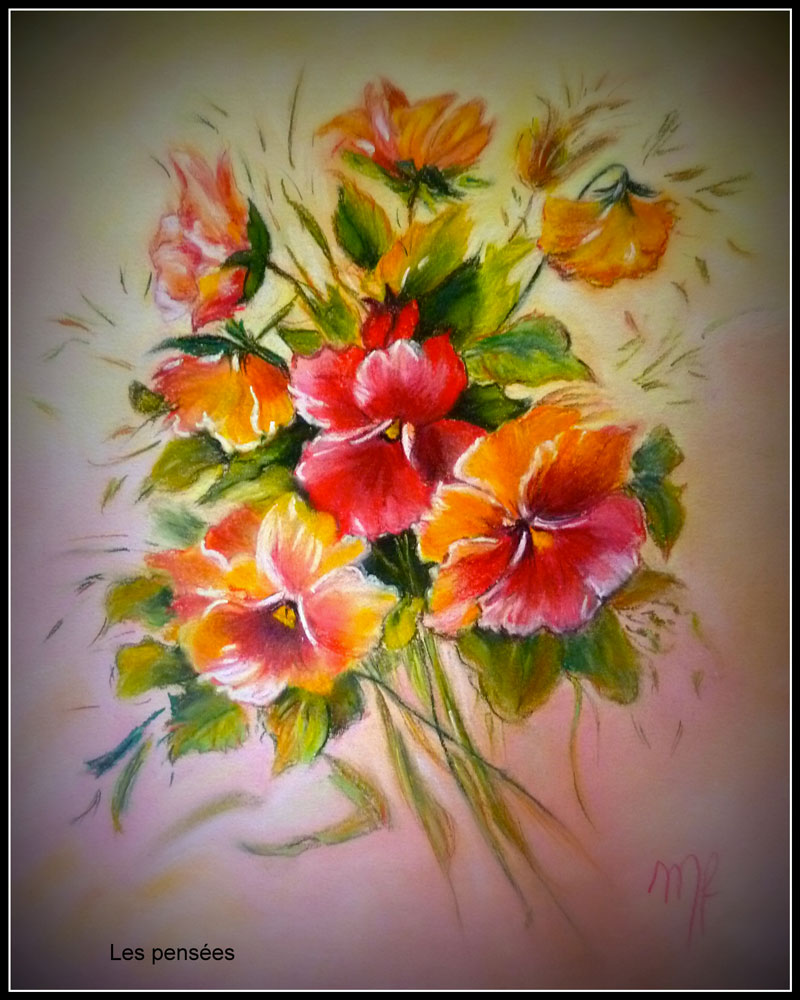 pastel portrait des pensées