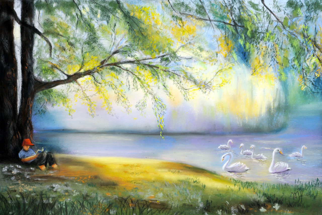 pastel d'un paysage Sérénité